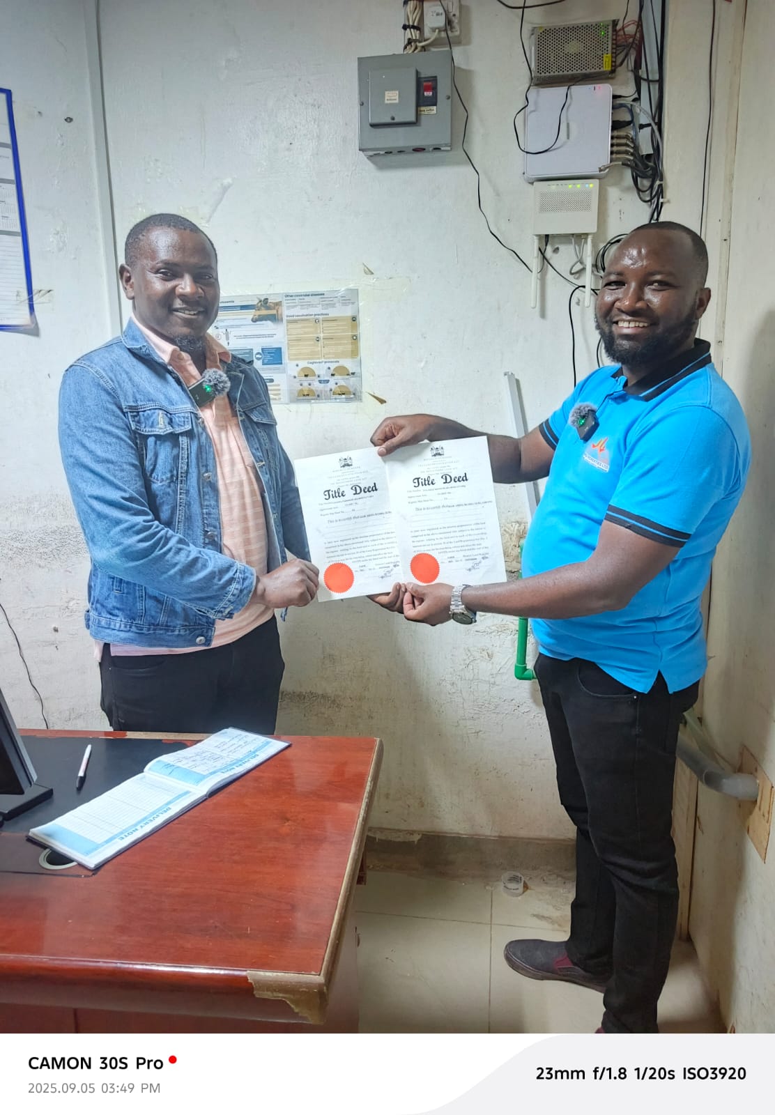 David title deed handover